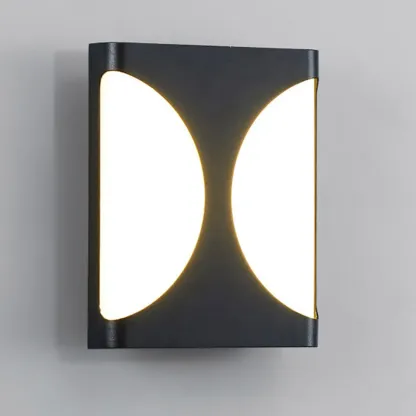 Modern Black Metal Outdoor Wall Sconce Image - 6