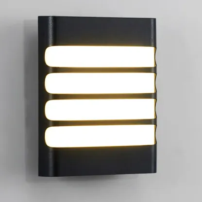 Modern Black Metal Outdoor Wall Sconce Image - 7