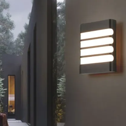 Modern Black Metal Outdoor Wall Sconce Image - 2