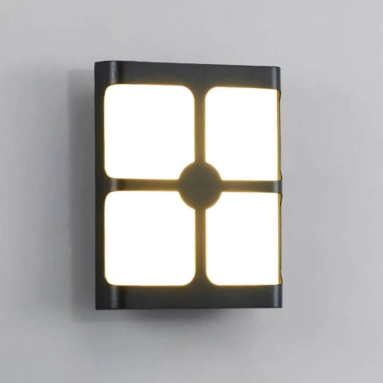 Modern Black Metal Outdoor Wall Sconce Image - 5