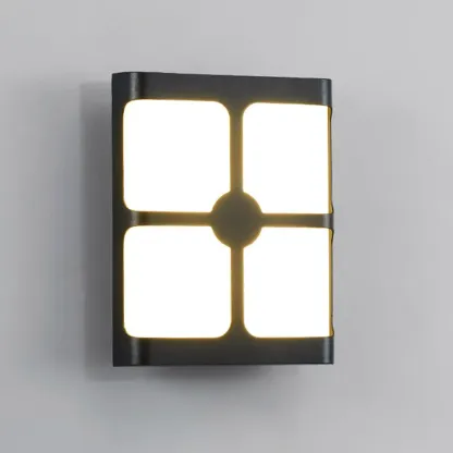 Modern Black Metal Outdoor Wall Sconce Image - 5