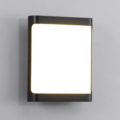 Modern Black Metal Outdoor Wall Sconce Image - 8