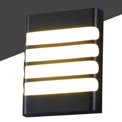 Modern Black Metal Outdoor Wall Sconce Image - 9