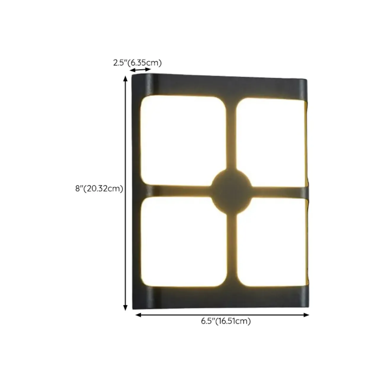 Modern Black Metal Outdoor Wall Sconce #size