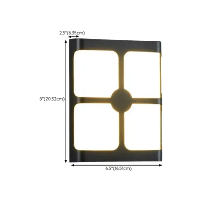 Modern Black Metal Outdoor Wall Sconce #size