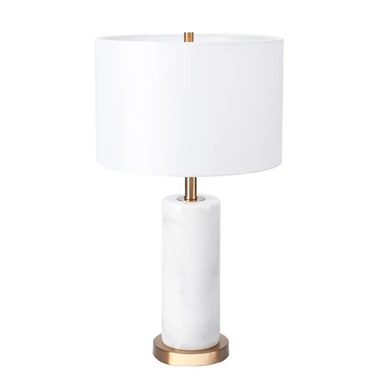 Modern Stone Table Lamp with Fabric Shade, LED Compatible Image - 3 | homeyfad