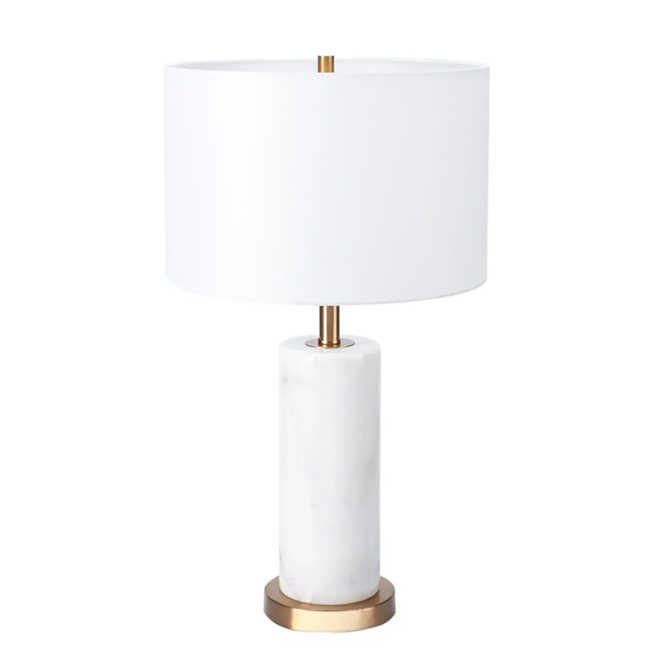 Modern Stone Table Lamp with Fabric Shade, LED Compatible Image - 3