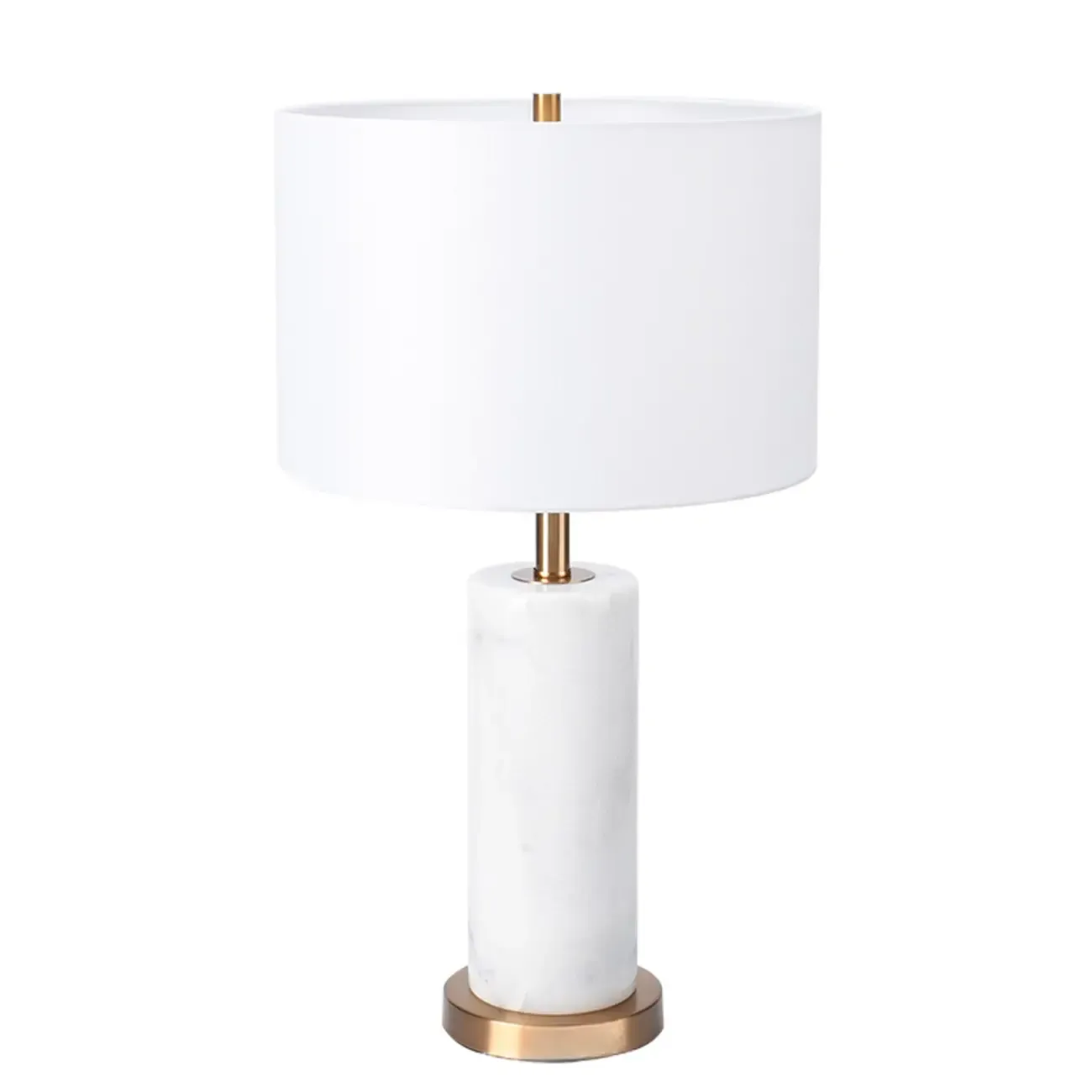 Modern Stone Table Lamp with Fabric Shade, LED Compatible Image - 7