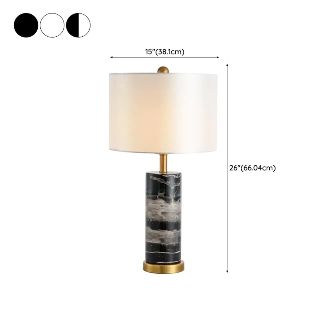 Modern Stone Table Lamp with Fabric Shade, LED Compatible Image - 13 | homeyfad