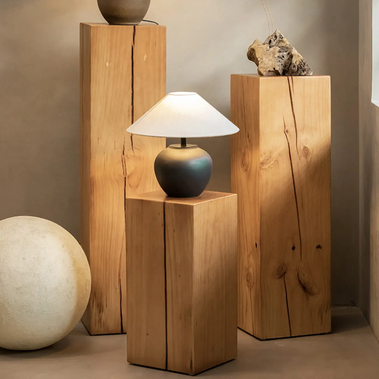 Modern Square Pine Wood Side Table for Living Room Image - 21 | homeyfad