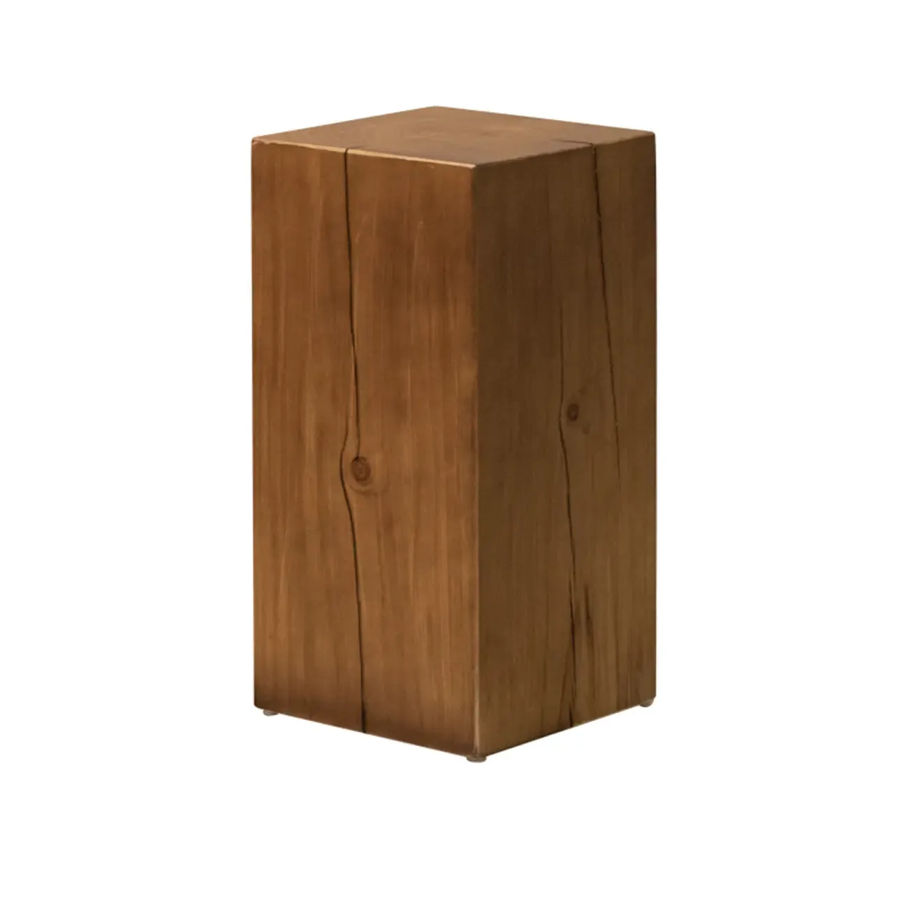 Modern Square Pine Wood Side Table for Living Room Image - 15