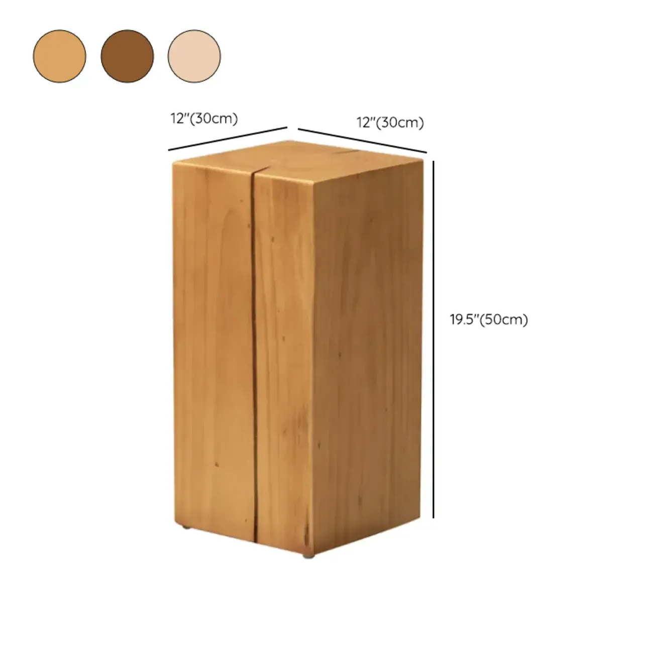 Modern Square Pine Wood Side Table for Living Room Image - 26