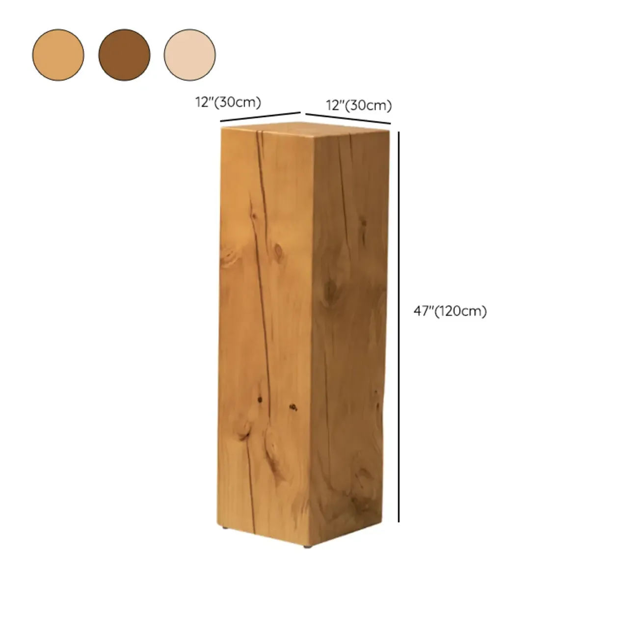 Modern Square Pine Wood Side Table for Living Room Image - 32