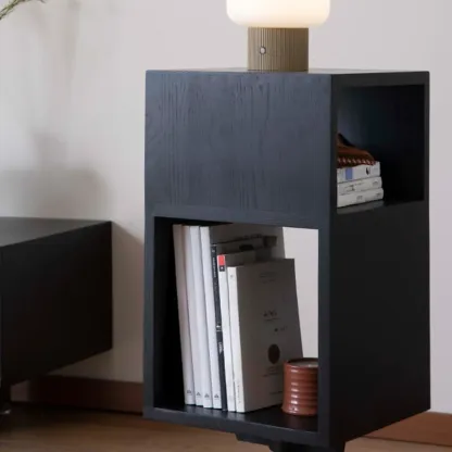 Timeless Rectangular Wooden 360° Rotating Side Table Image - 10