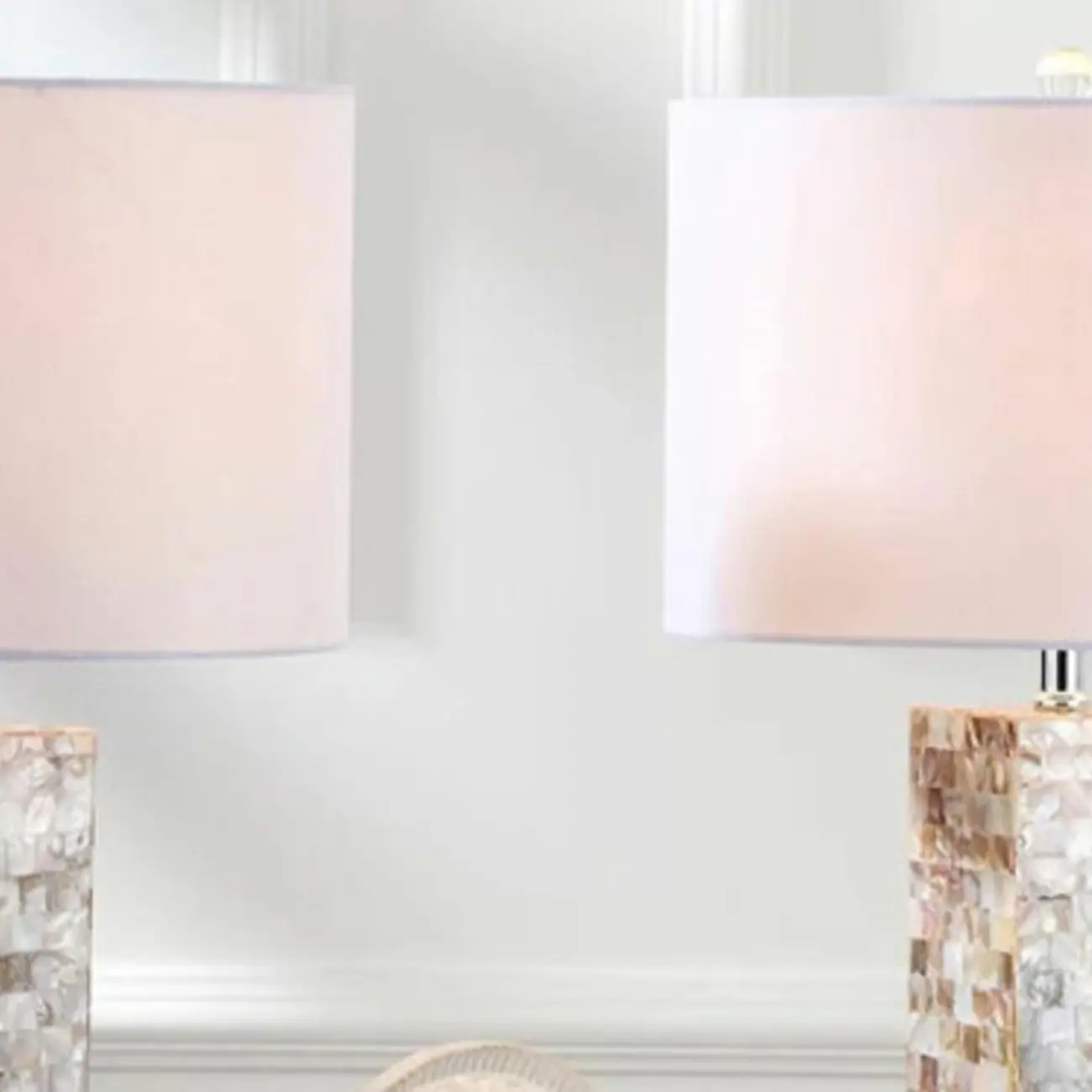 Elegant Shell Base LED Table Lamp with Linen Shade Image - 7 | homeyfad