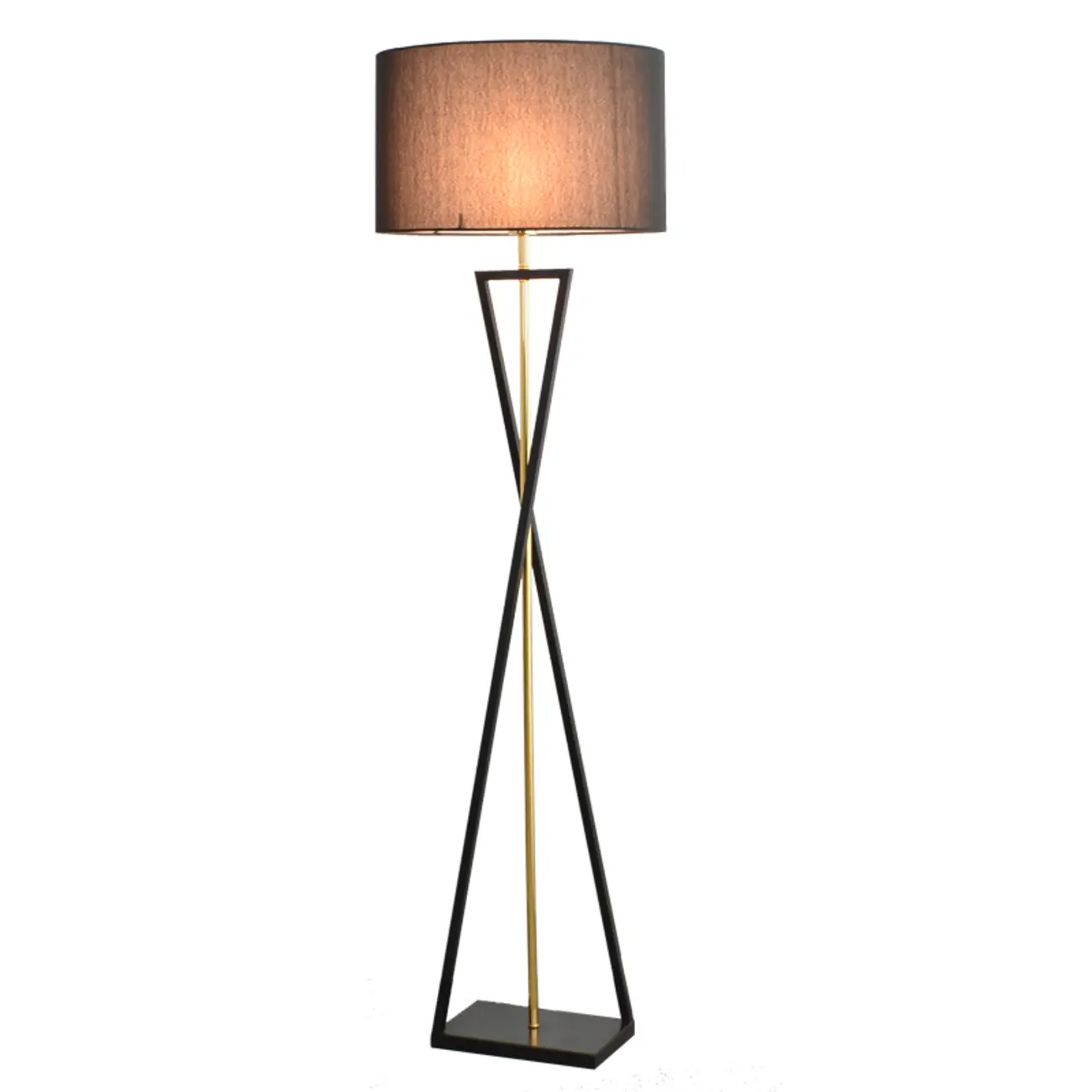 Modern Metal Black Floor Lamp with Drum Shade Image - 10 | homeyfad