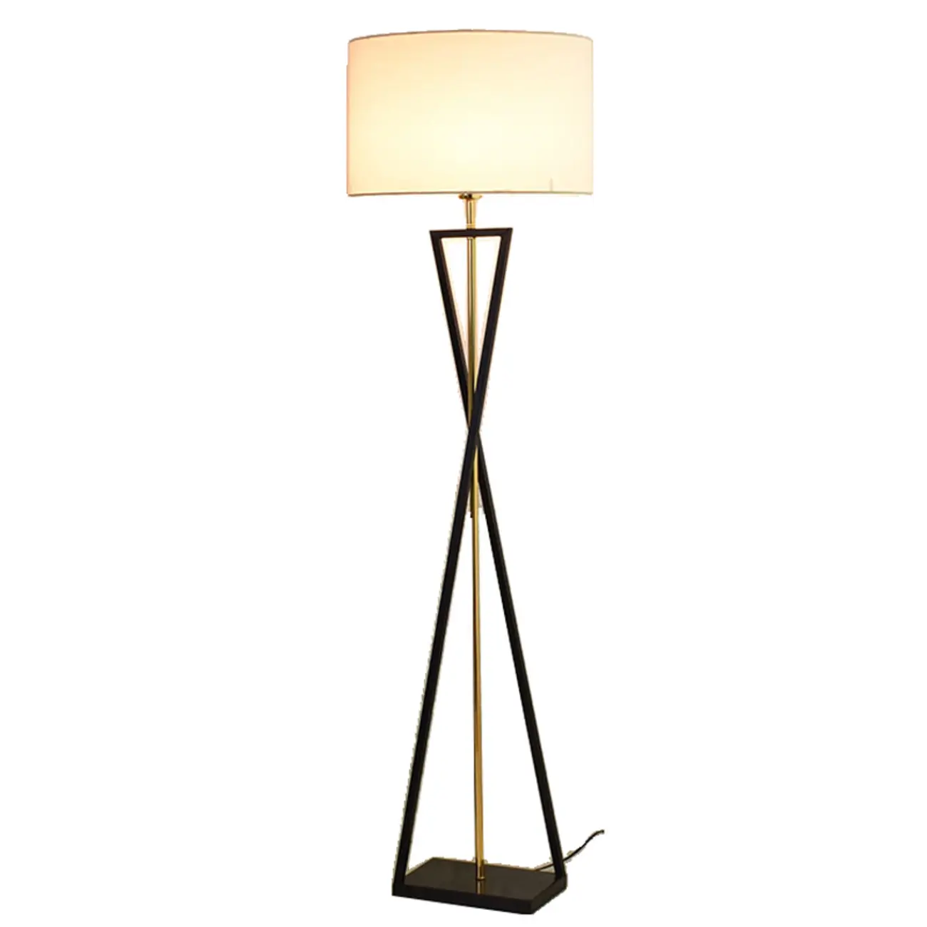 Modern Metal Black Floor Lamp with Drum Shade Image - 13 | homeyfad