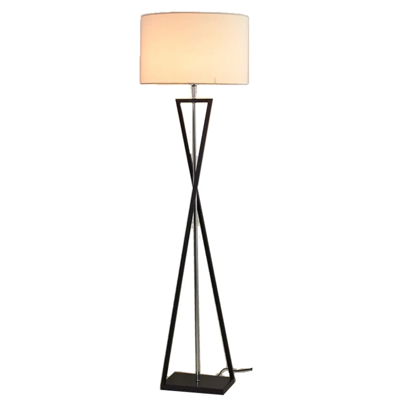 Modern Metal Black Floor Lamp with Drum Shade Image - 15 | homeyfad
