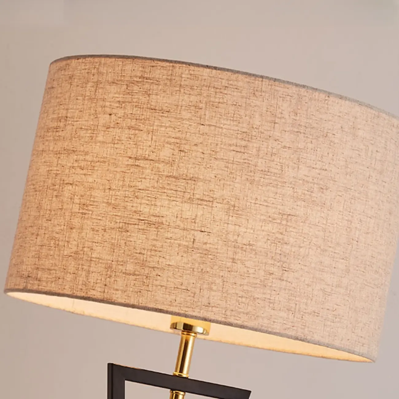 Modern Metal Black Floor Lamp with Drum Shade Image - 4