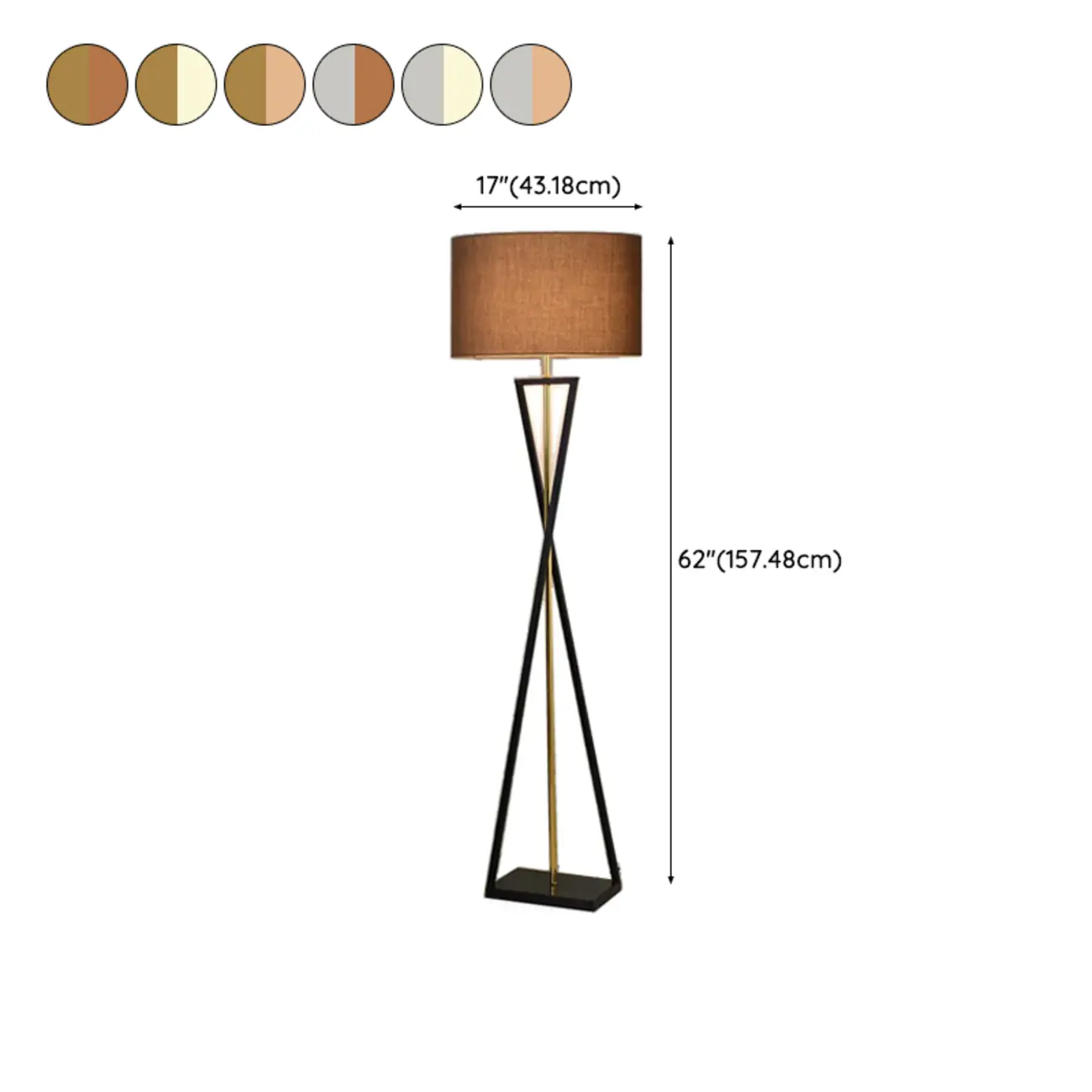 Modern Metal Black Floor Lamp with Drum Shade #size | homeyfad