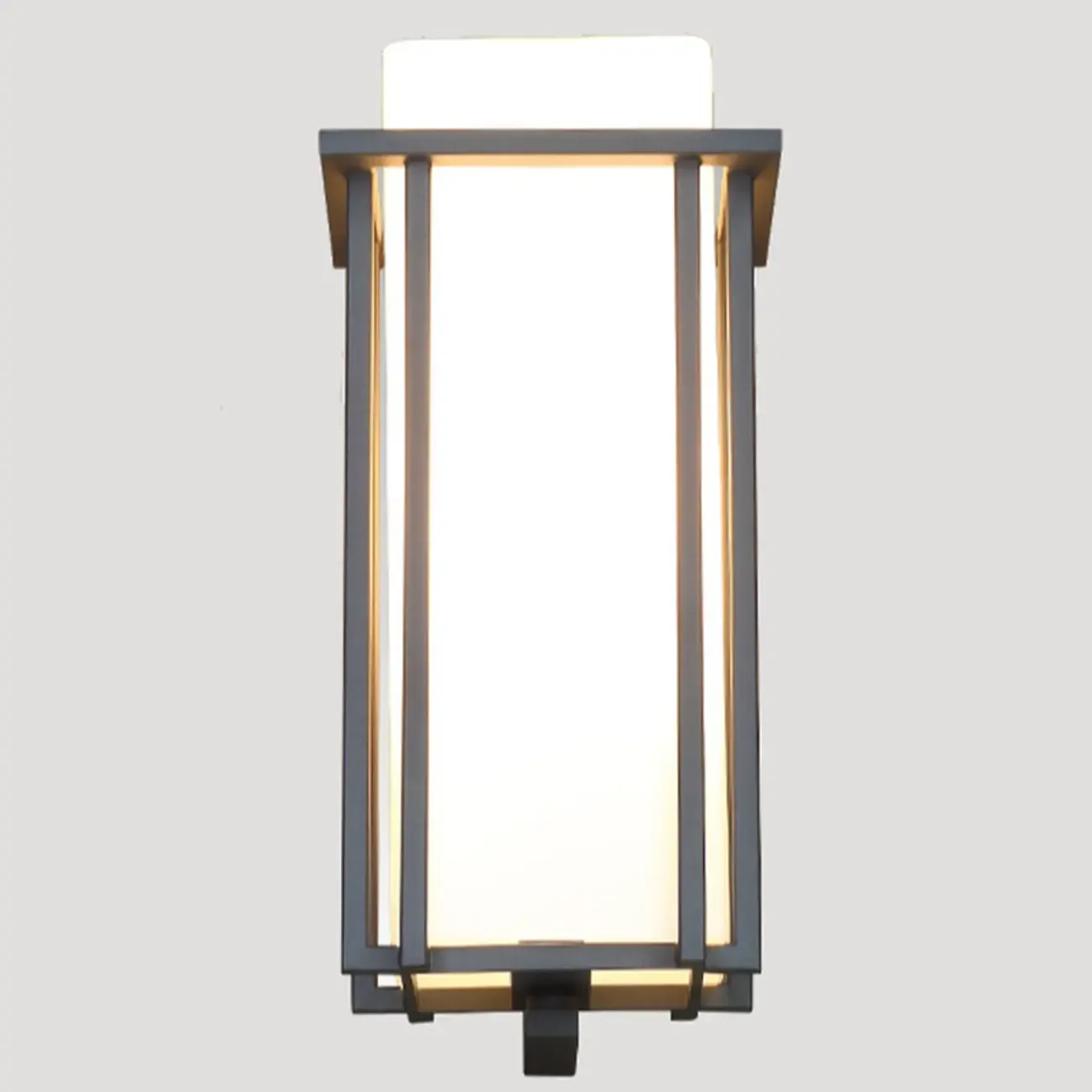 Modern Outdoor Geometric Wall Light with Glass Shade Image - 7