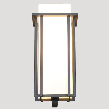 Modern Outdoor Geometric Wall Light with Glass Shade Image - 7