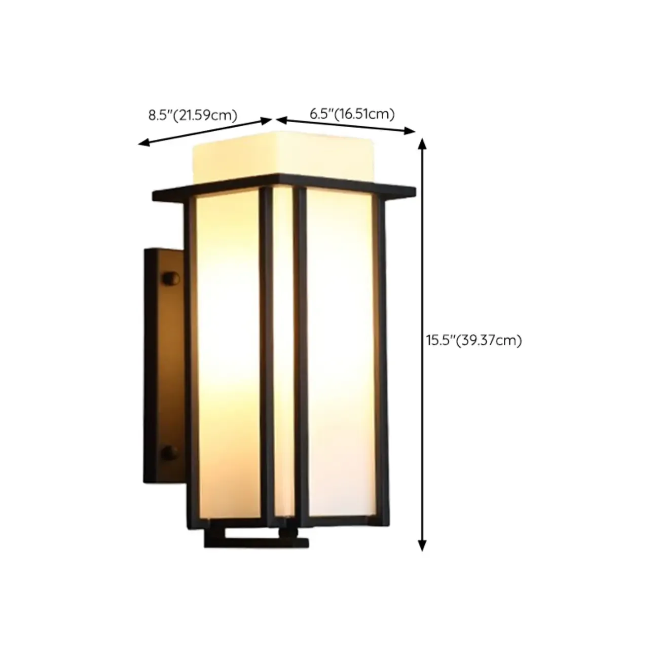 Modern Outdoor Geometric Wall Light with Glass Shade Image - 15
