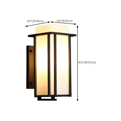 Modern Outdoor Geometric Wall Light with Glass Shade Image - 15