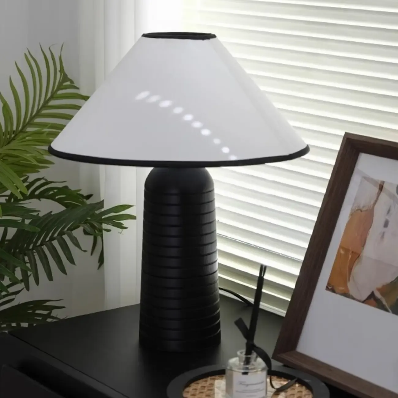 Wooden Cone Shade LED Desk Lamp, Modern Style Image - 2
