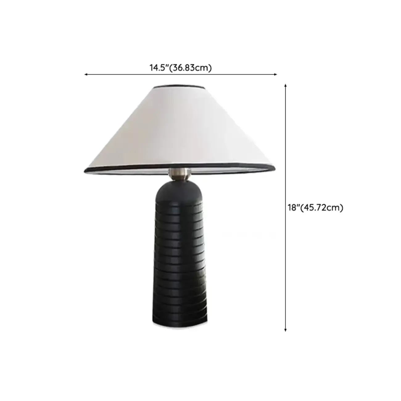 Wooden Cone Shade LED Desk Lamp, Modern Style #size