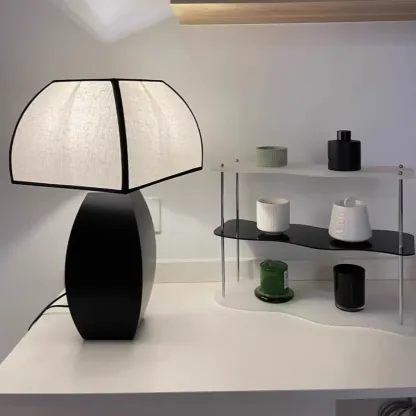 Modern Black Metal LED Table Lamp with Dome Shade Image - 4