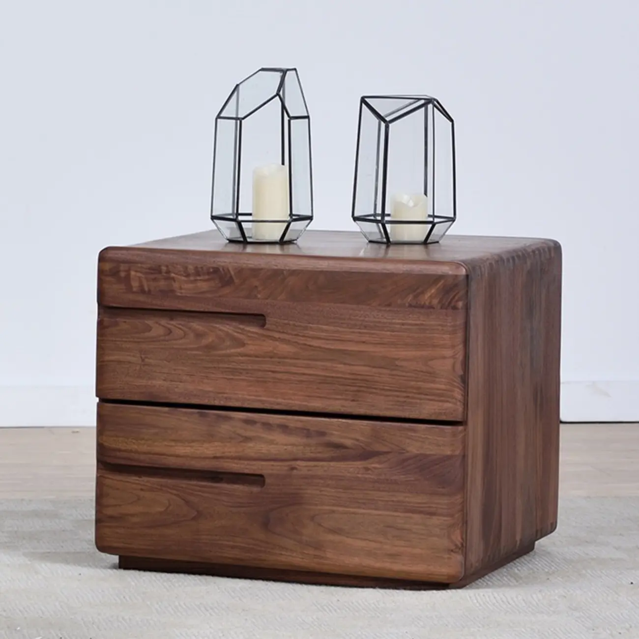 Nordic Minimalist Wood Storage Nightstand Image - 1 | homeyfad
