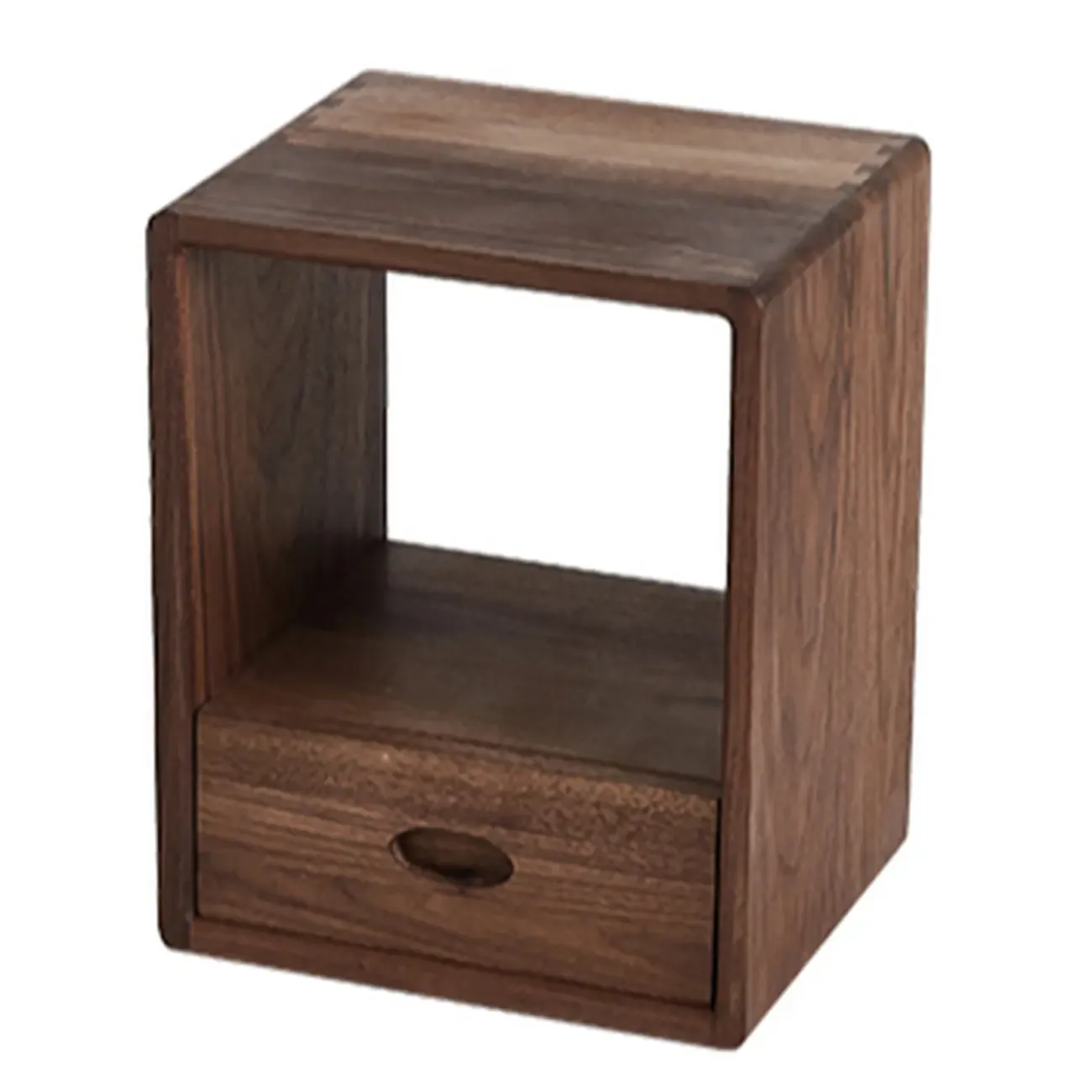 Nordic Minimalist Wood Storage Nightstand Image - 4