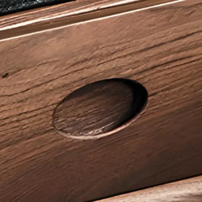 Nordic Minimalist Wood Storage Nightstand Image - 7