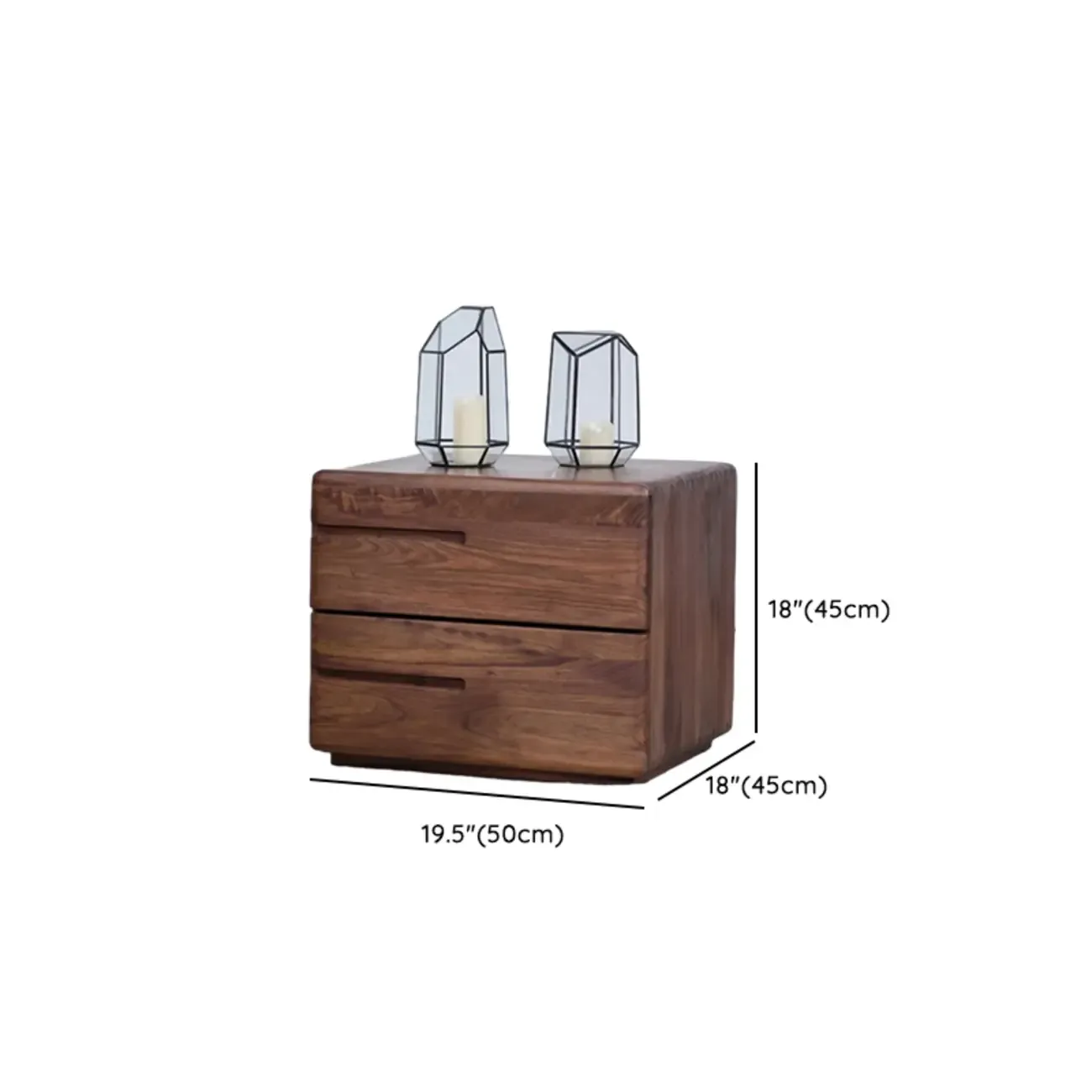 Nordic Minimalist Wood Storage Nightstand #size