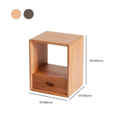 Nordic Minimalist Wood Storage Nightstand Image - 10