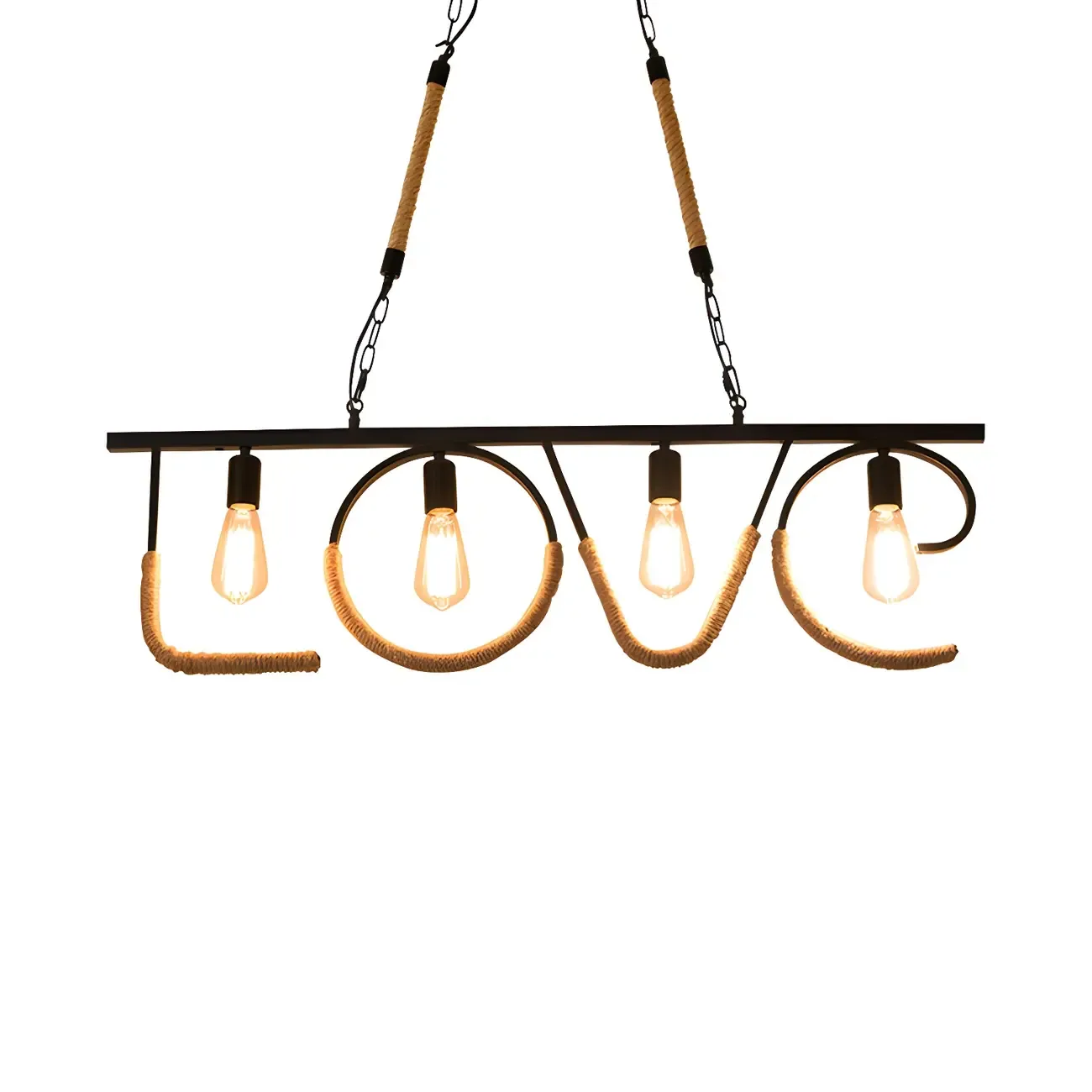 Industrial Metal LOVE Design Island Pendant Light Image - 3