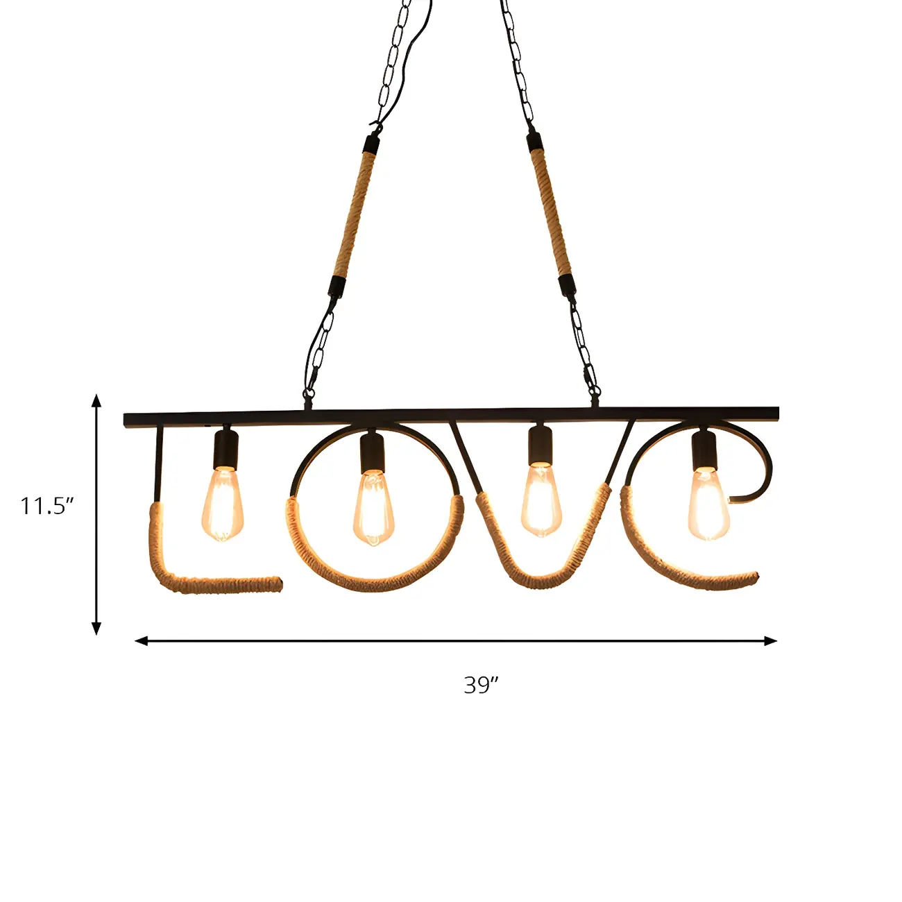 Industrial Metal LOVE Design Island Pendant Light Image - 4 | homeyfad