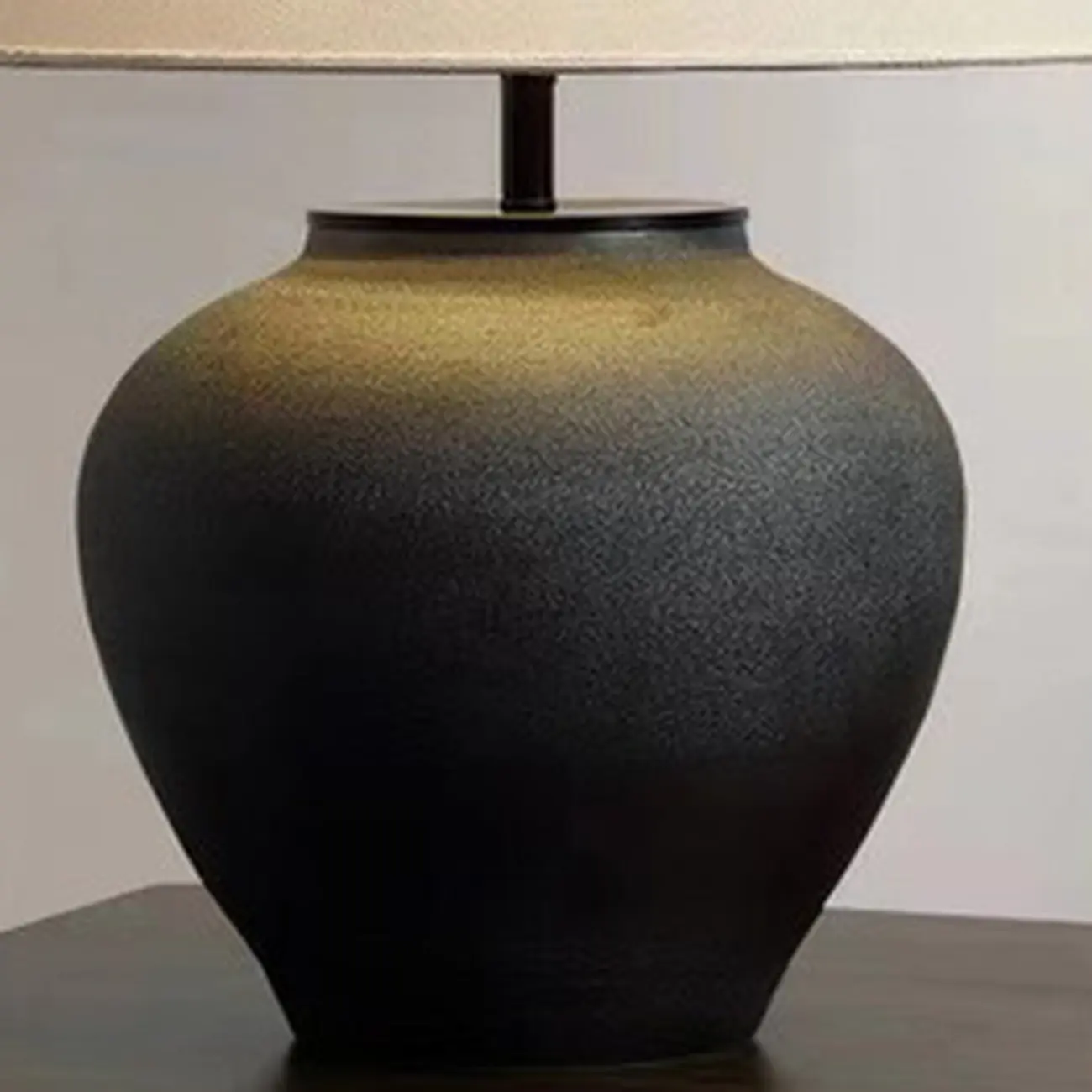 Modern Geometric Ceramic LED Desk Lamp with Fabric Shade Image - 10 | homeyfad