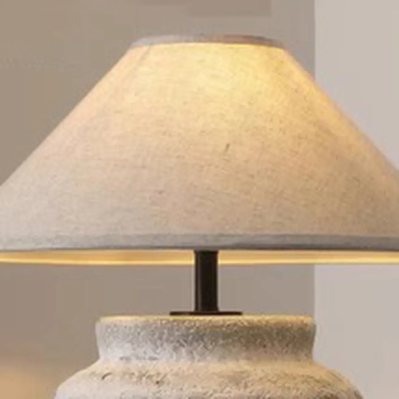 Modern Geometric Ceramic LED Desk Lamp with Fabric Shade Image - 11