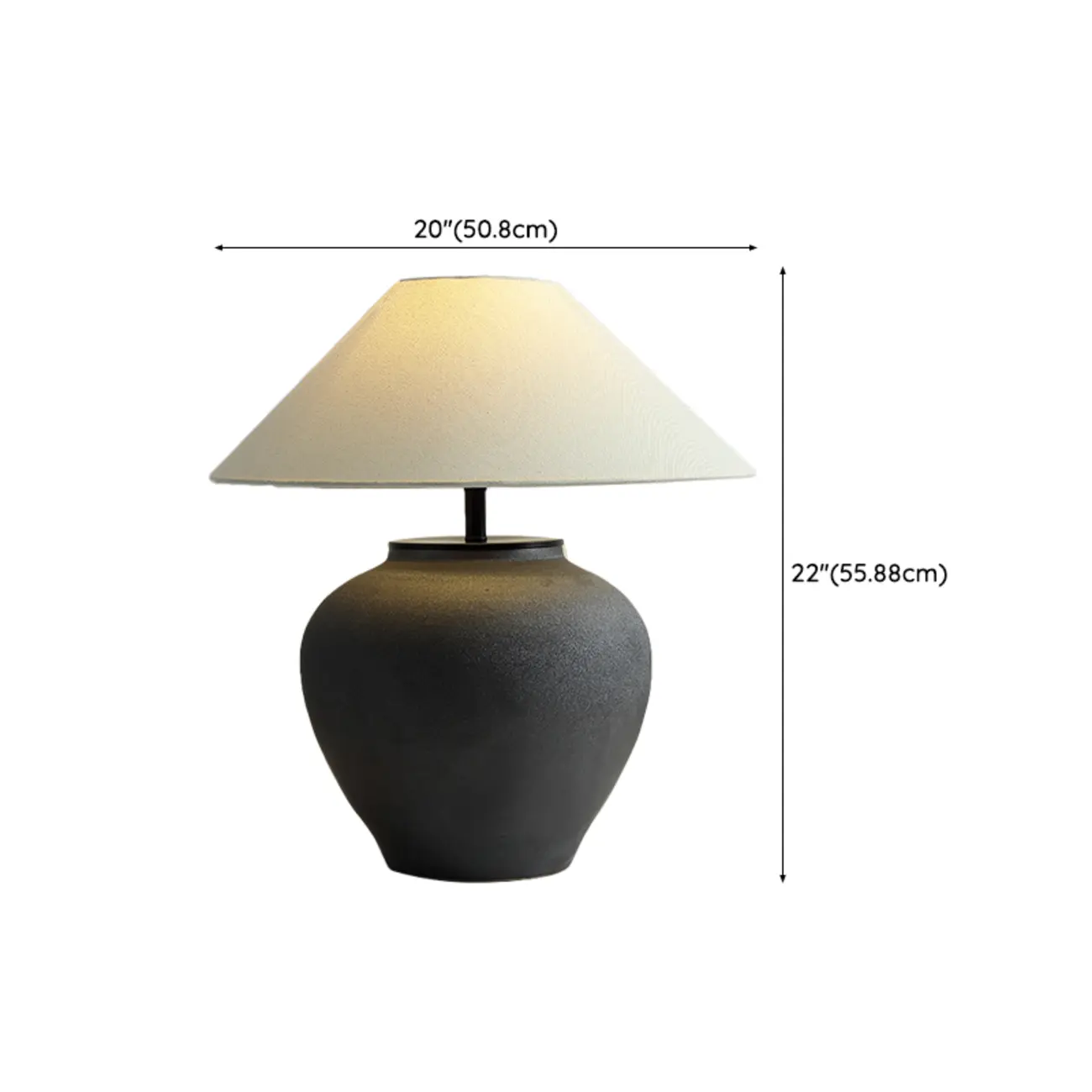 Modern Geometric Ceramic LED Desk Lamp with Fabric Shade Image - 13 | homeyfad