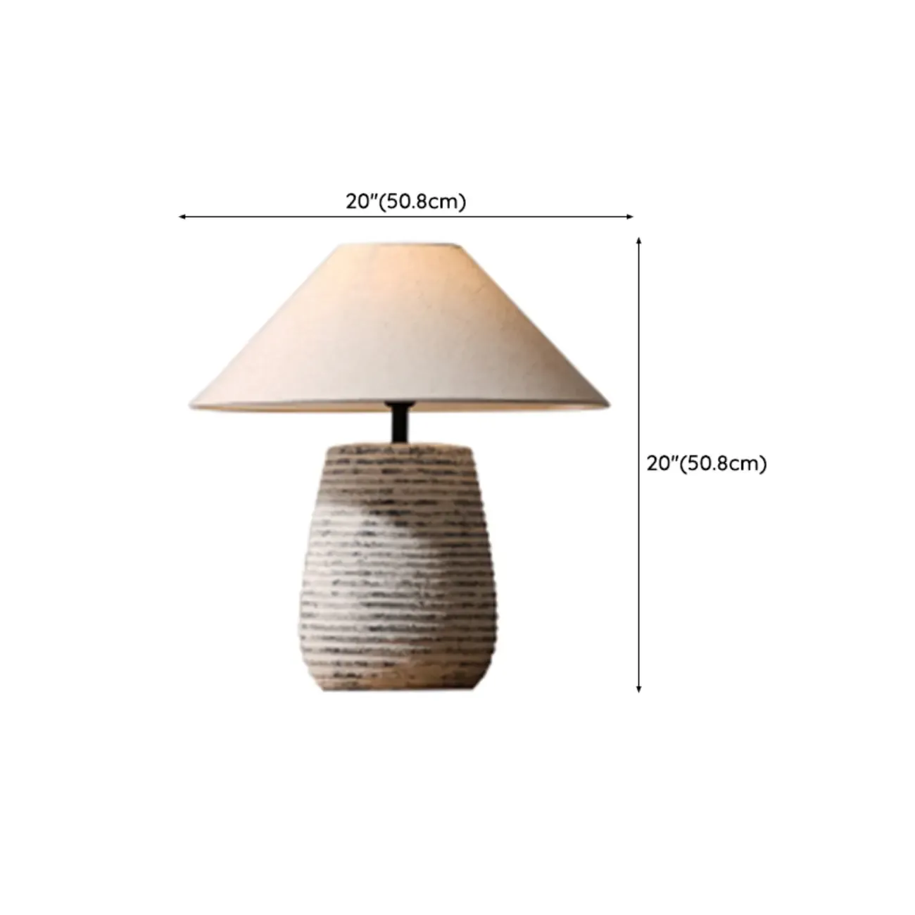 Modern Geometric Ceramic LED Desk Lamp with Fabric Shade Image - 16