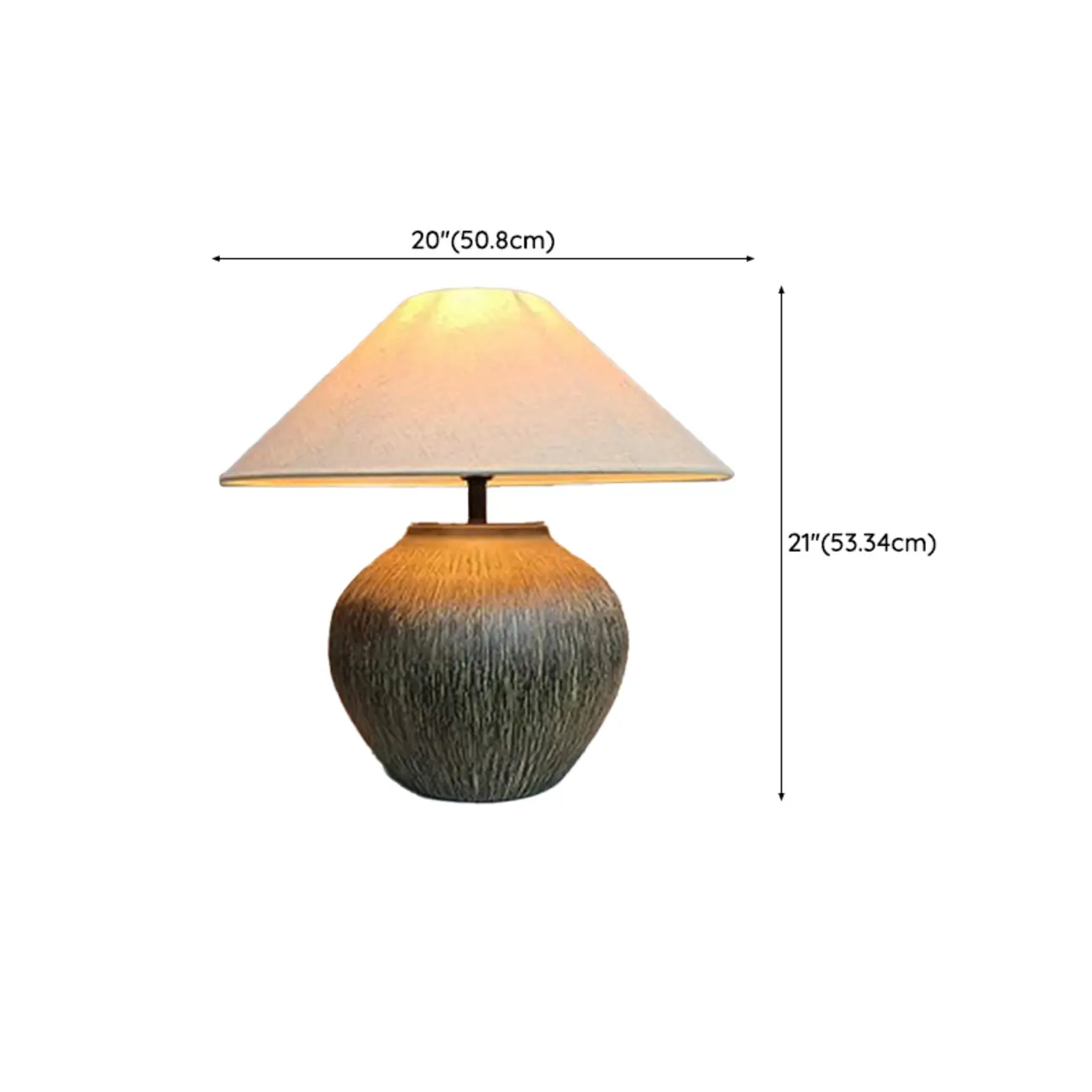 Modern Geometric Ceramic LED Desk Lamp with Fabric Shade Image - 18 | homeyfad