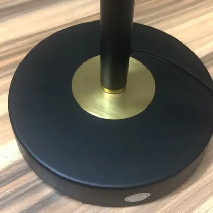 Modern Metal LED Table Lamp with Fabric Shade Image - 8