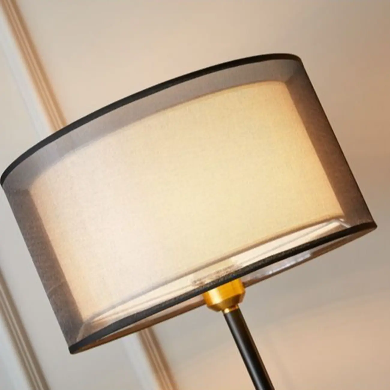 Modern Metal LED Table Lamp with Fabric Shade Image - 11 | homeyfad