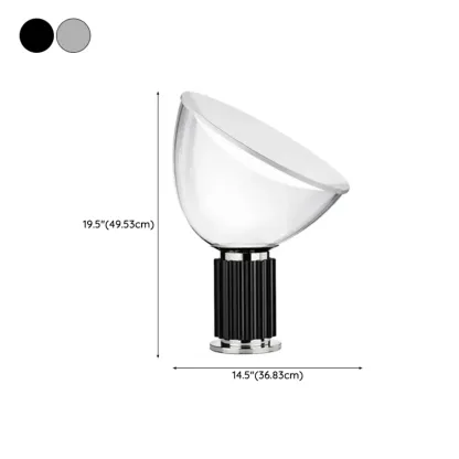 Modern Glass Dome Table Lamp with LED Options #size