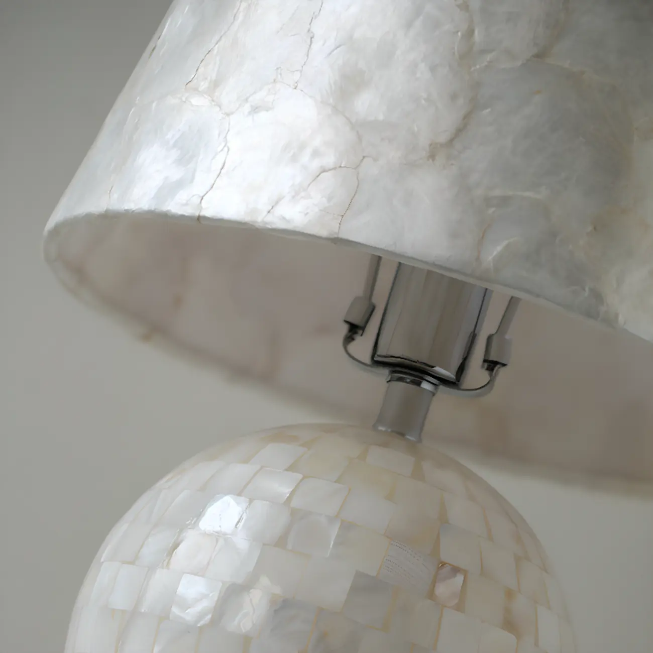 Modern Shell Table Lamp with Geometric Shade, LED Image - 14 | homeyfad
