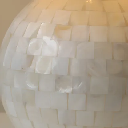 Modern Shell Table Lamp with Geometric Shade, LED Image - 15