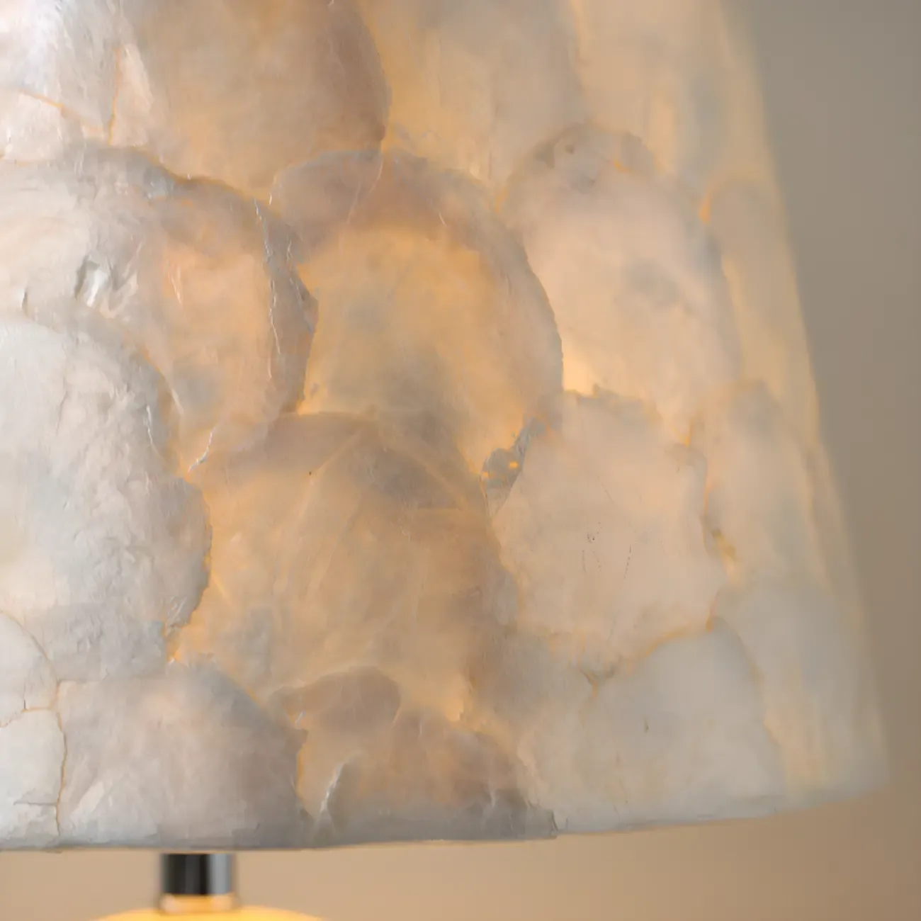 Modern Shell Table Lamp with Geometric Shade, LED Image - 16