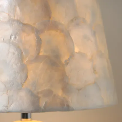 Modern Shell Table Lamp with Geometric Shade, LED Image - 16